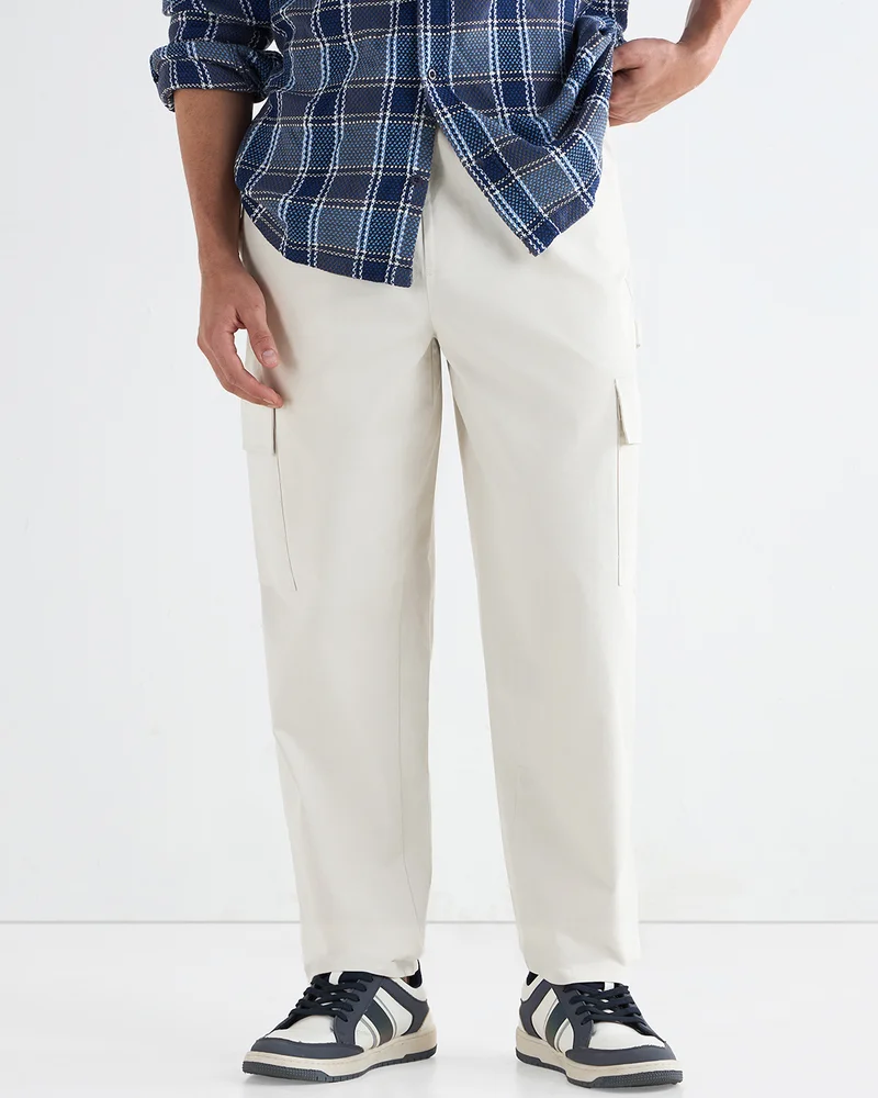 بيواكوف Men's Gardenia Oversized Cargo Carpenter Pants